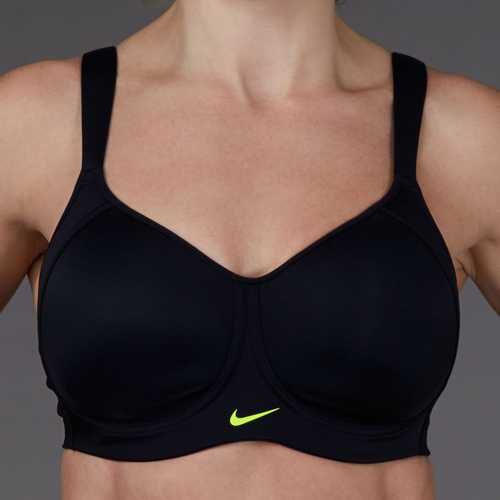 Nike Pro Hero High Support Sports Bra Size 34C NEW Black Wire Free Training